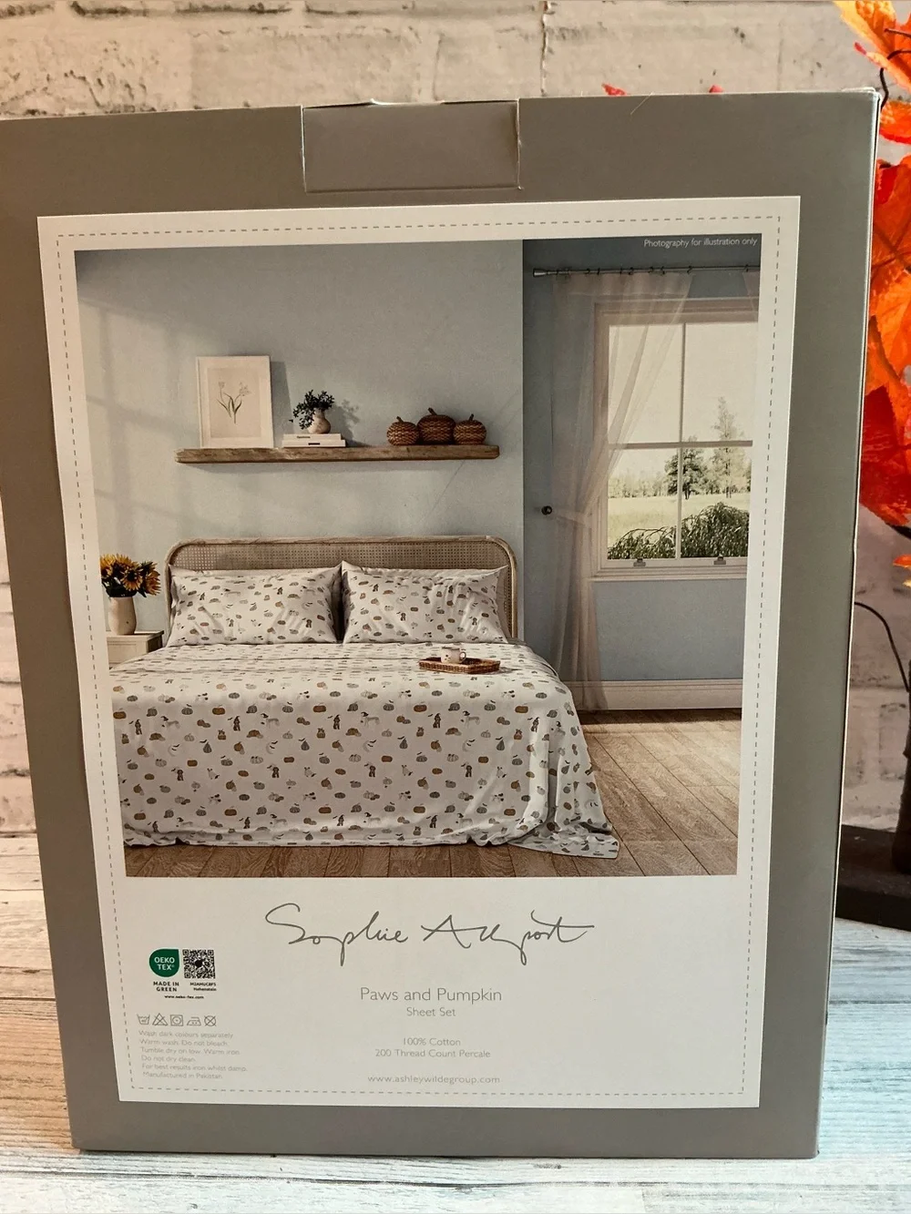 SOPHIE ALLPORT cotton paws and pumpkin sheet set